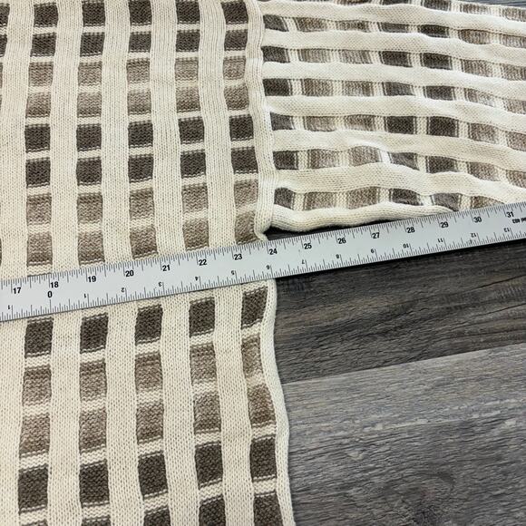 Vintage 90s Claiborne Cream Mens XL Geometric Knit Crewneck Grandpa Sweater USA - Picture 7 of 10